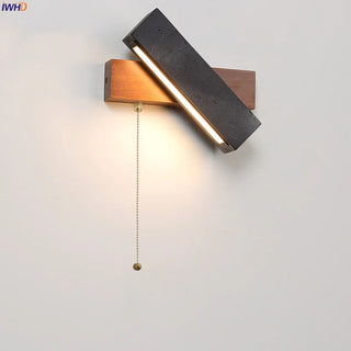Celako™ Cuneata Wall Light | Black Travertine Bedroom Lighting