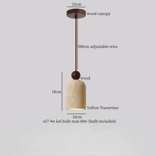 Celako™ Travolo Pendant Light | Yellow Travertine