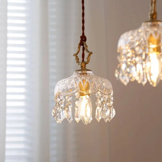 Celako™ Pristal Pendant Light | Copper Glass Crystal Bedroom Lighting