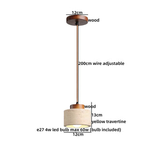 Celako™ Tiburno Pendant Light | Yellow Travertine Bedroom Lighting