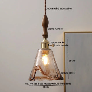 Celako™ Tepora Pendant Light | Glass Stone Bedroom Lighting