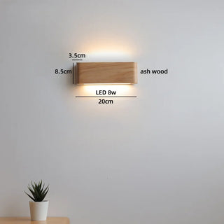 Celako™ Quadera Wall Light | Wood Bedside Lighting