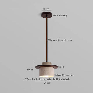Celako™ Colessa Pendant Light | Yellow Travertine Kitchen Island Lighting