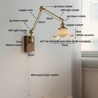 Celako™ Lumori Wall Light | Copper Bedside Lighting