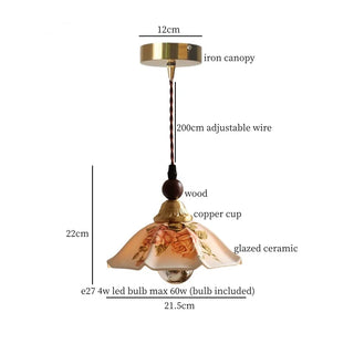 Celako™ Ceralba Pendant Light | Hand-Painted Ceramic Bedroom Lighting