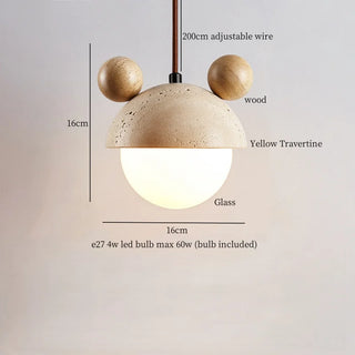 Celako™ Albatre Pendant Light | Yellow Travertine Kitchen Island Lighting
