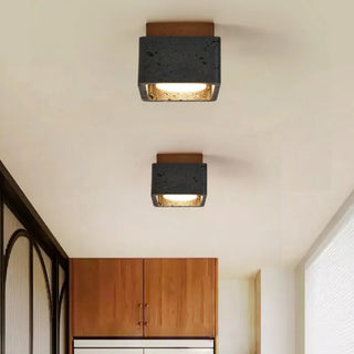 Celako™ Umbrena Ceiling Light | Black Travertine Mid Century Modern Bedroom Lighting