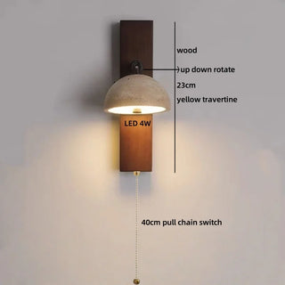 Celako™ Quadrum Wall Light | Yellow Travertine Bedroom Lighting