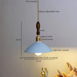 Celako™ Celadon Pendant Light | White Ceramic Bedroom Lighting