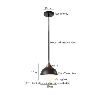 Celako™ Trivora Pendant Light | Black Travertine Bedroom Lighting