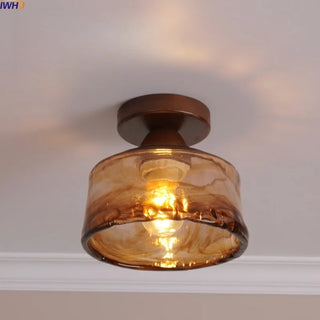 Celako™ Vitroak Ceiling Light | Amber Glass Dining Room Lighting