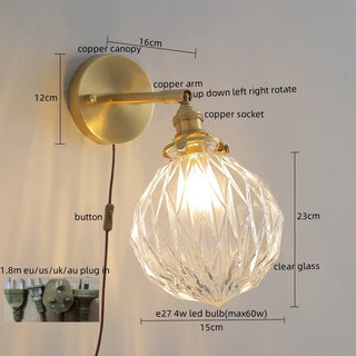 Celako™ Verrel Wall Light | Green Glass Bedroom