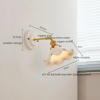 Celako™ Porcella Wall Light | White Ceramic Bedroom Lighting