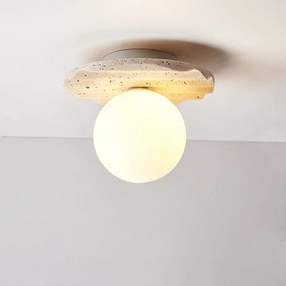 Celako™ Tiburtine Ceiling Light | Yellow Travertine Stone Living Room Lighting