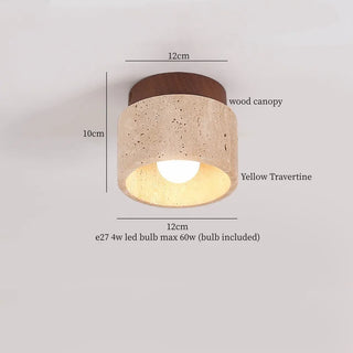 Plafonnier Celako™ Terravos | Éclairage de salon en travertin jaune