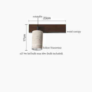 Celako™ Sabbiona Wall Light | Yellow Travertine Bedroom Lighting