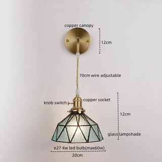 Celako™ Vitrale Wall Light | Copper Glass Dining Room Lighting