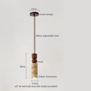 Celako™ Saverti Pendant Light | Yellow Travertine Kitchen Island Lighting