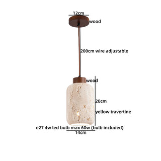 Celako™ Travertino Pendant Light | Yellow Travertine Kitchen Island Lighting