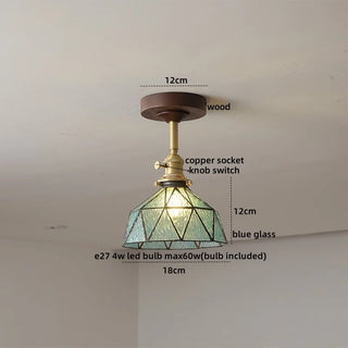 Celako™ Ambrae Ceiling Light | Amber Glass French Vintage