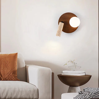 Celako™ Giallo Wall Light | Glass and Wood Bedroom Lighting