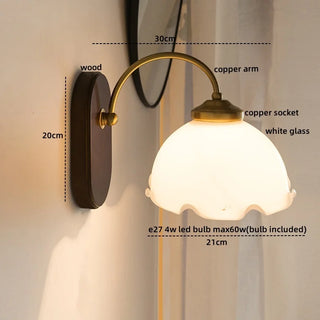 Celako™ Vitrosia Wall Light | Glass Copper Bedroom