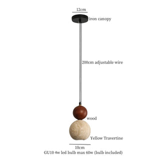 Celako™ Tiburine Pendant Light | Yellow Travertine Kitchen Island Lighting