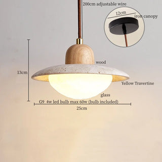 Celako™ Neravine Pendant Light | Black Travertine Bedroom Lighting
