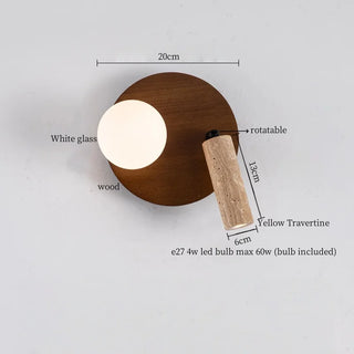 Celako™ Giallo Wall Light | Glass and Wood Bedroom Lighting