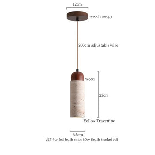 Celako™ Travik Pendant Light | Black Travertine Bedroom Lighting