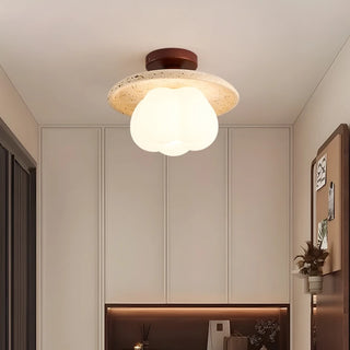 Celako™ Petrala Ceiling Light | Yellow Travertine Modern Style