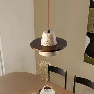 Celako™ Seravine Pendant Light | Yellow Travertine Living Room Lighting