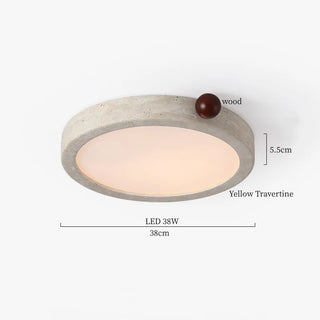 Celako™ Lucitrine Ceiling Light | Yellow Travertine Bedroom Lighting
