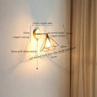 Celako™ Verrique Wall Light | Copper Glass Bedroom Lighting