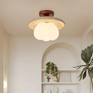 Celako™ Travique Ceiling Light | Yellow Travertine Japan Wabi Sabi