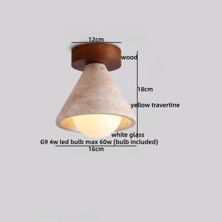 Celako™ Umbrena Ceiling Light | Black Travertine Mid Century Modern Bedroom Lighting