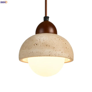 Celako™ Ishika Pendant Light | Yellow Travertine Bedroom Lighting