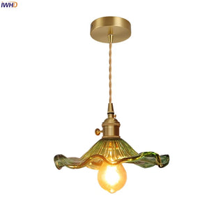 Celako™ Glacine Pendant Light | Green Lace Glass Living Room