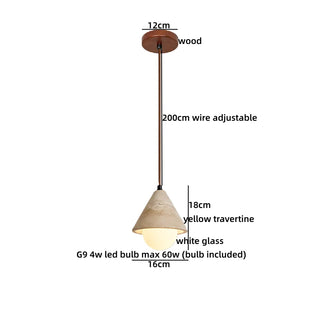 Celako™ Terralune Pendant Light | Yellow Travertine Dining Room Lighting