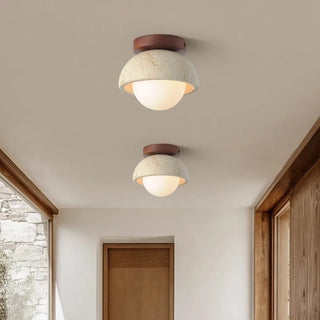 Celako™ Citrina Ceiling Light | Yellow Travertine Japan Wabi Sabi