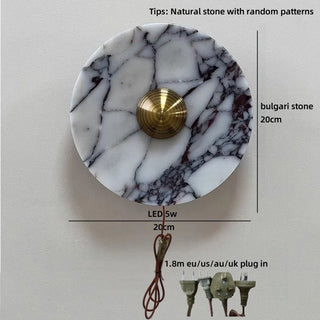 Celako™ Bulgara Wall Light | Stone Bedside Lighting
