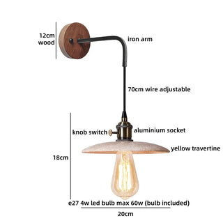 Celako™ Travine Wall Light | Travertine Bedroom Lighting