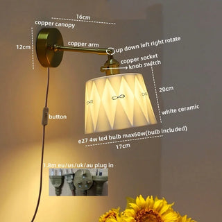 Celako™ Gresio Wall Light | Ceramic Bedroom Lighting