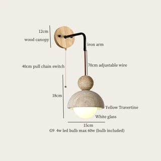Celako™ Travure Wall Light | Yellow Travertine Japan Style