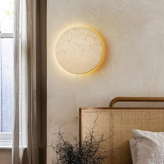 Celako™ Ochria Wall Light | Yellow Travertine Living Room Lighting