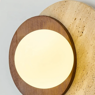 Applique murale Celako™ Luteora | Luminaire de salon en travertin jaune