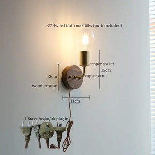 Celako™ Rameau Wall Light | Copper Japan Style Bedroom Lighting