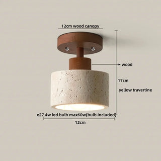 Celako™ Traverté Ceiling Light | Travertine Entryway Lighting