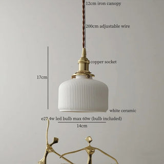 Celako™ Albarelo Pendant Light | White Ceramic Bedroom Lighting