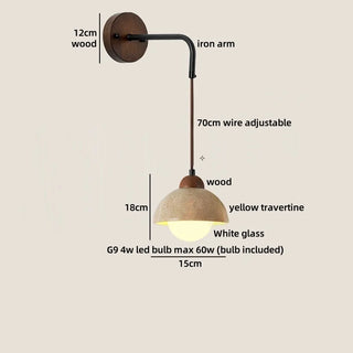 Celako™ Travina Wall Light | Travertine Bedroom Lighting